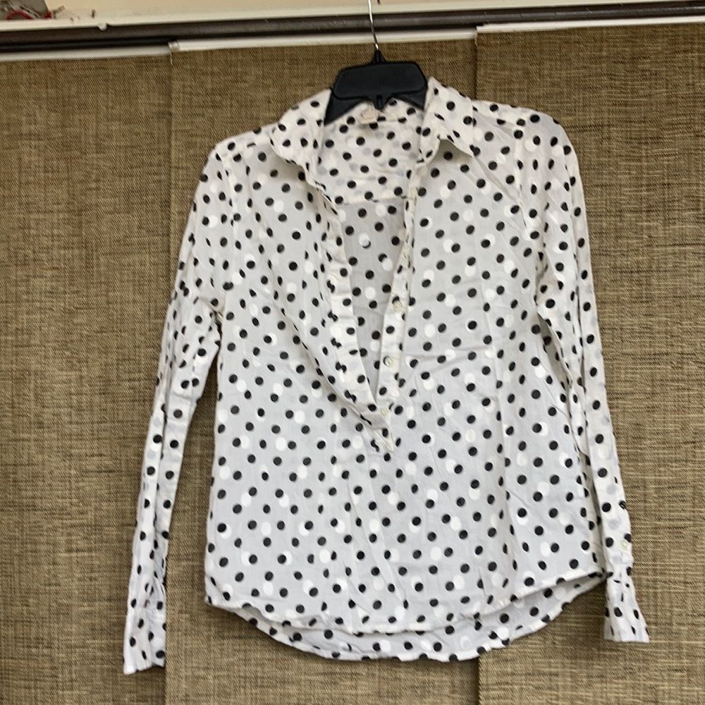 JCREW mixed polka dot popover cotton shirt